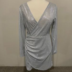 Shiny, glittery, silver dress. Size xl